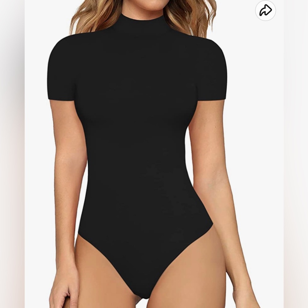 Women's Mock Turtle Neck Sleeveless Tank Tops/Short Sleeve Bodysuit Leotard